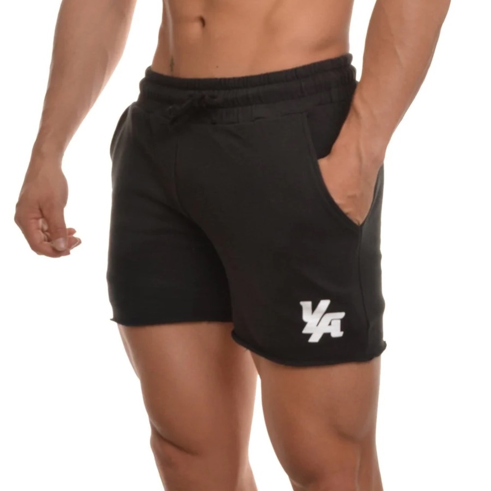 YoungLA Mens French Terry bodybuilding gym Sweat Shorts Size XXL Black